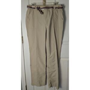 Excurzion Belted Khaki Pants Large Adjustable Length Sporty Casual Techno Fabric